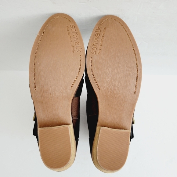 New Softwalk Rayne Brown Soft  Leather Pull On Mid Buckle Bootie, Size 7 - Picture 6 of 7